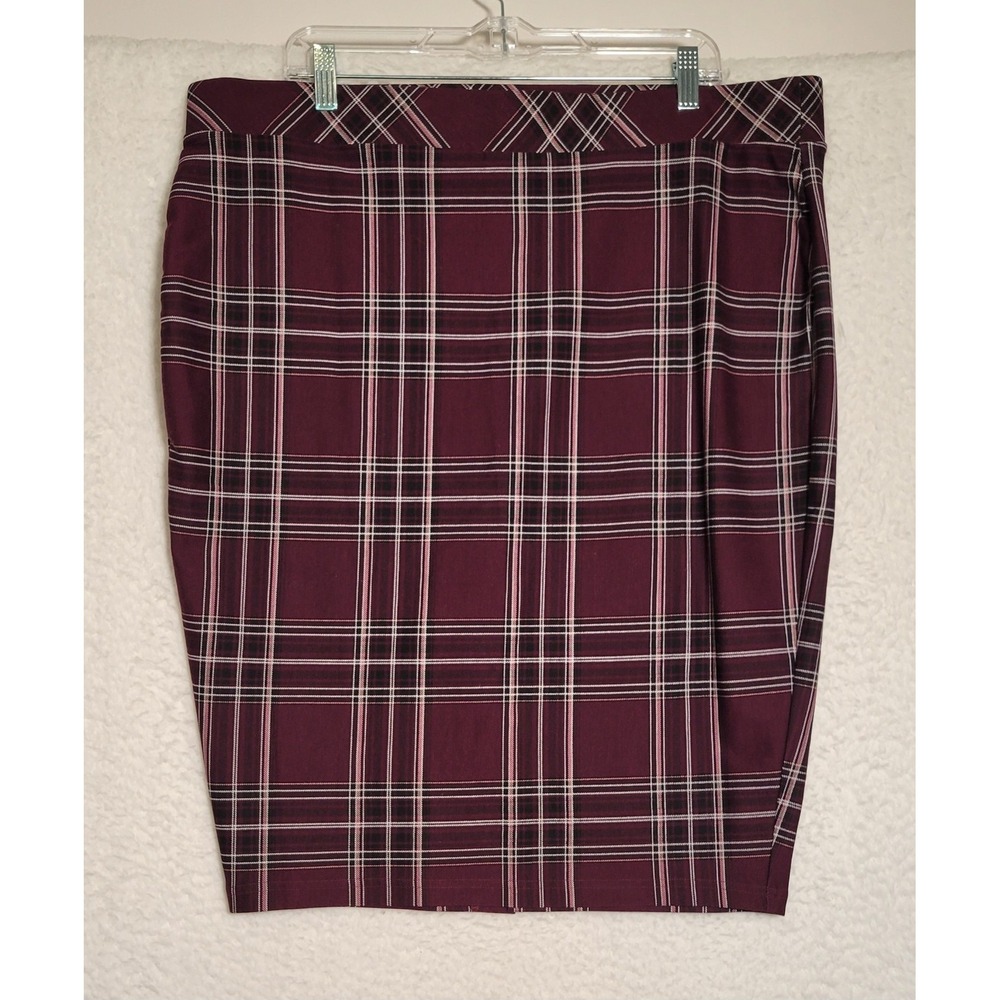torrid Burgundy Plaid Pencil Skirt